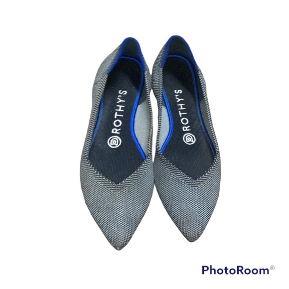Rothy's Cloud Grey Birdseye pointed The Point flats 6.5